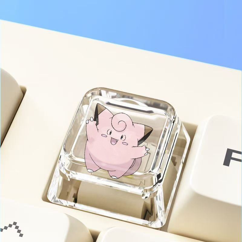 Pokemon Cross mechanical keyboard personalized anime keycap single Charmeleon Blastoise Eevee transparent cartoon keycap