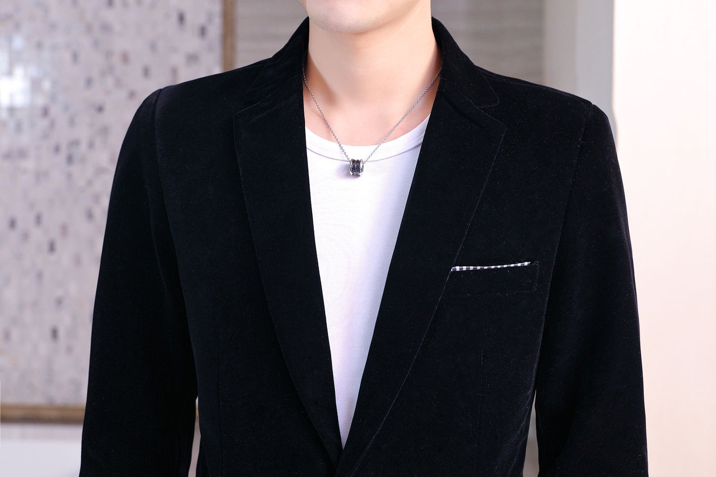 Gold Velvet Suit Men's Trendyy Performance Suit Spring & Fall All Year Round Slim Thin Youth Dress Groomsmen Groom's Dress Wedding Party Suit