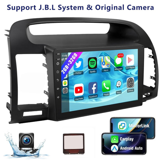 9'' Touch Screen Car Radio Stereo for Toyota Camry 2002 2003 2004 2005 2006 Wireless Carplay Android Auto with CanBus GPS 2G+32G