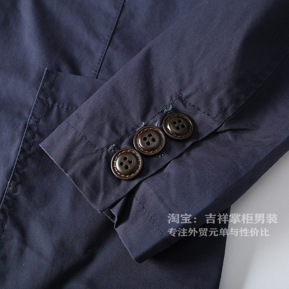 Turkey High Quality 100% Cotton Yarn Washed Breathable Autumn Men's Casual Blazer Suit Light Versatile Suit Coats Citboys Cool