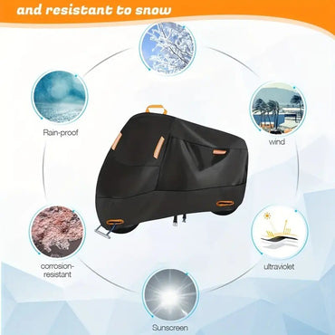 Motorcycle Cover Waterproof All Season Dustproof UV Protective Outdoor Indoor Scooter 210D Wear-resistant Fabric Motorbike Cover