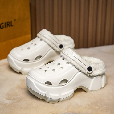 Women's Winter Platform Sandals Slippers Shoes Outdoor Thick Sole Shoes Lightweight Breathable Women Fur Flats slippers