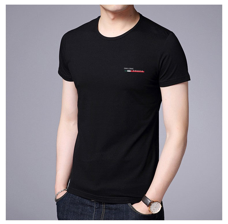 2025 New Summer Brand Tops Round Neck t Shirt For Men 95% Cotton 5% Spandex Plain Bulk Short Sleeve Casual Fashion Mens Clothes