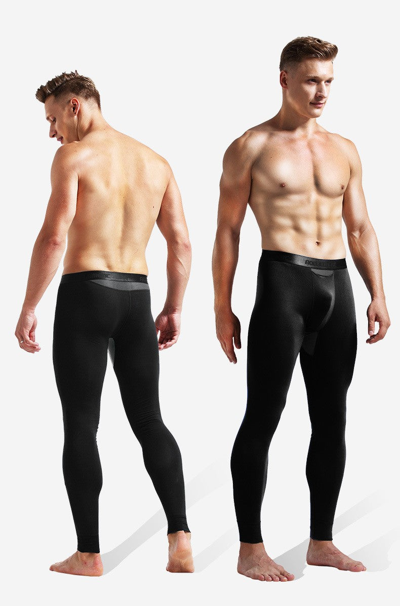 Men's Long Johns Ice Silk Mesh Perspiration Thermal Pants Slim-fit Honeycomb Breathable Leggings Mens Winter Thermal Underwear