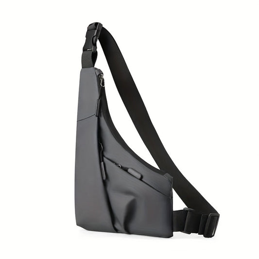 New anti-theft close gun bag triangle bag leisure leather film men's bag left and right crossbody leisure chest bag