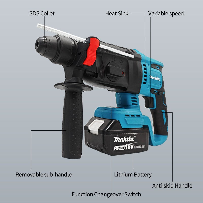 Makita 26MM Martelo Sem Escova Martelo Elétrico Sem Fio Bateria de Lítio 18V Furadeiras Sem Fio Makita Ferramentas Elétricas Originais 18V?