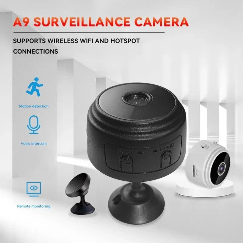Mini Câmera WiFi A9 Câmera de Segurança para Monitoramento Doméstico Inteligente de Bebês e Animais de Estimação com Gravador de Vídeo Sem Fio