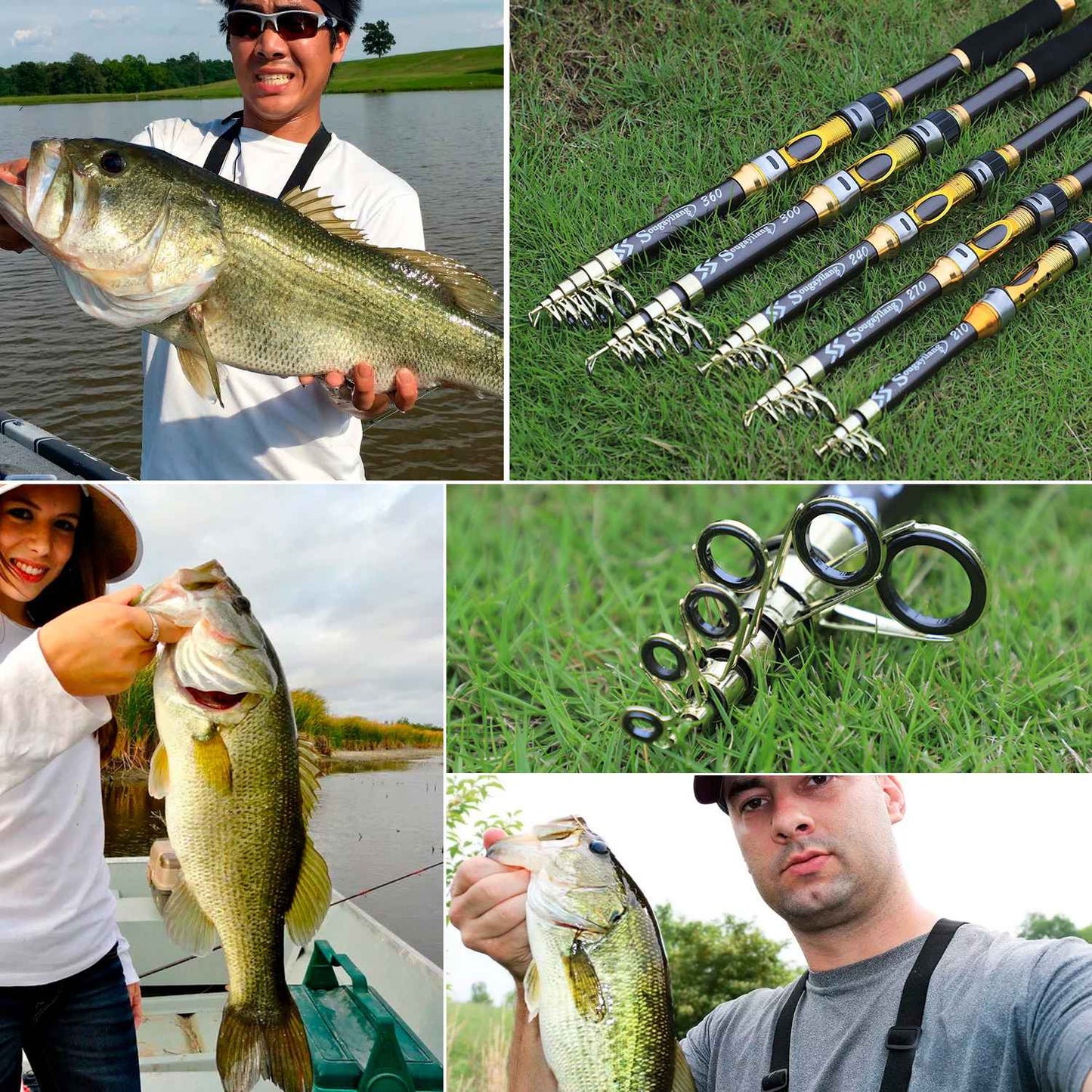 Sougayilang 2.1m-3.6m Spinning Fishing Rod Carbon Trout Carp Telescopic Fishing Pole Lure Fishing Rod Tackle