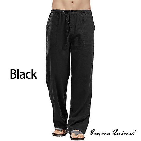 Fashion Mens Linen Wide Pants Korean Trousers Oversize Sports Streetwear Male Spring Yoga Pants Casual Men Clothing Sweatpants