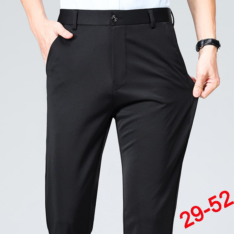 Plus Size Trousers Men Business Suit Pants Stretch Formal Dress Pants Big Man Classic Black Trousers