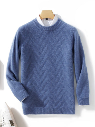Men's Cashmere Sweater Autumn Winter O-neck Long Sleeve Pullover Casual Clothing 100% Merino Wool high-end Knitwear Top