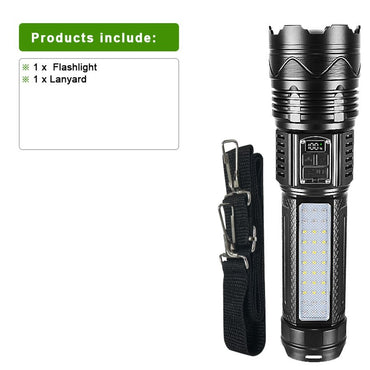 1000000LM Most Powerful LED Flashlight Rechargeable Type-c Flashlight Long Range 6000M Tactical Torch Light For Fishing Hunting