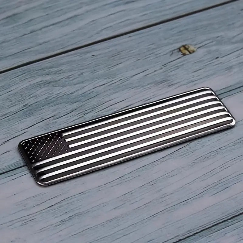 2pcs Metal Black American USA Flag Map Emblems Car Trunk Emblem Badge Decal Sticker For Car Motorcycle Bike Car Accessories