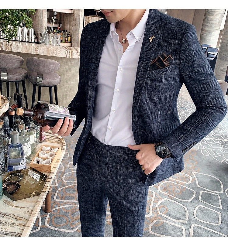 Blazer Plus Size 7XL Men's Blazer Fashion Business Italian Style Linen Leisure Wedding for Office Workers Assembling A Blazer