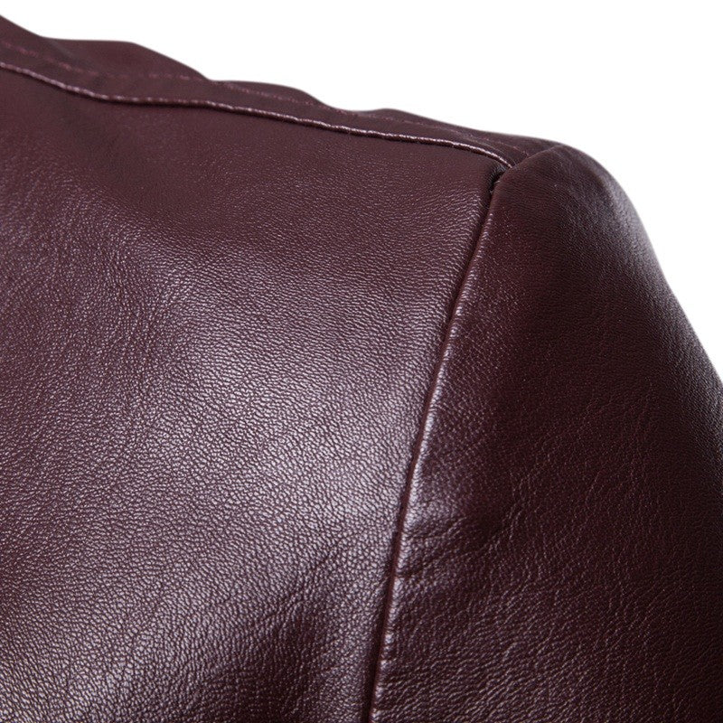 Black Men's PU Leather Suit, Leather Jacket Coat, Burgundy, Navy, Earthy Leather Jacket, Asian Size M-4XL