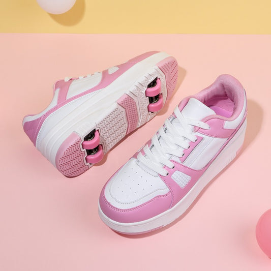 Tênis de Rodinhas com 4 Rodas para Meninos, Tênis Casual de Esportes ao Ar Livre, Tênis de Rodinhas Retráteis para Estudantes, Tênis de Caminhada para Meninas