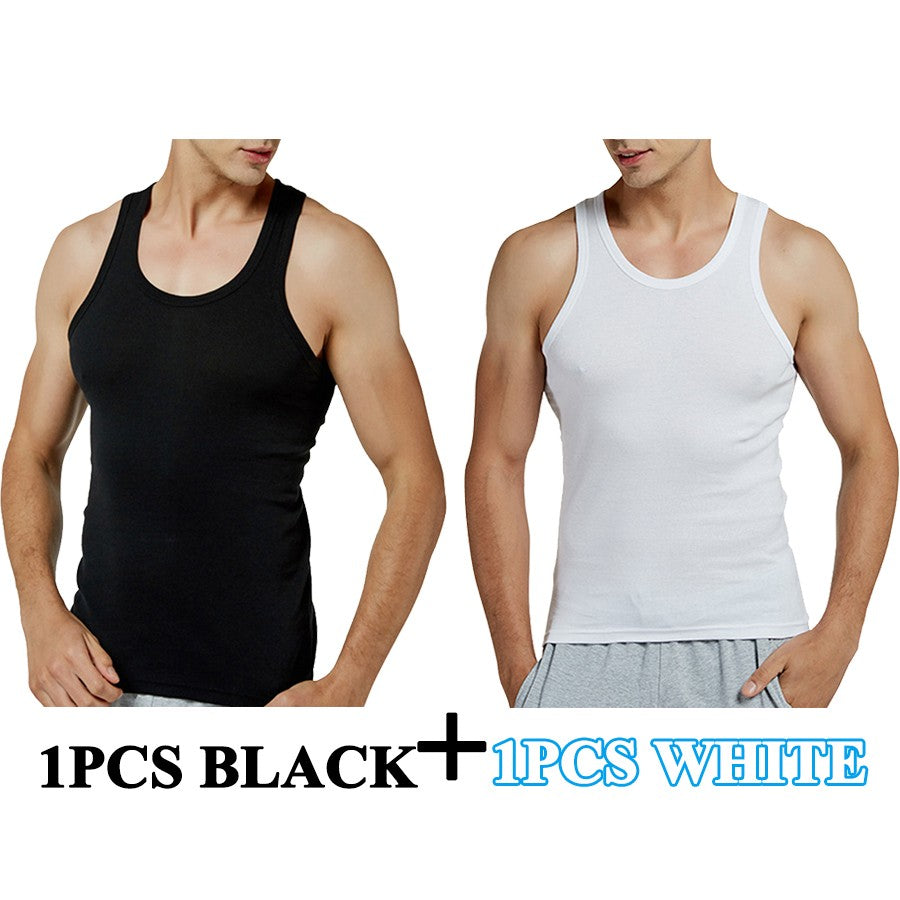 Tank Tops Men New 100% Cotton Solid Vest Mens Slim Casual Breathable Sleeveless