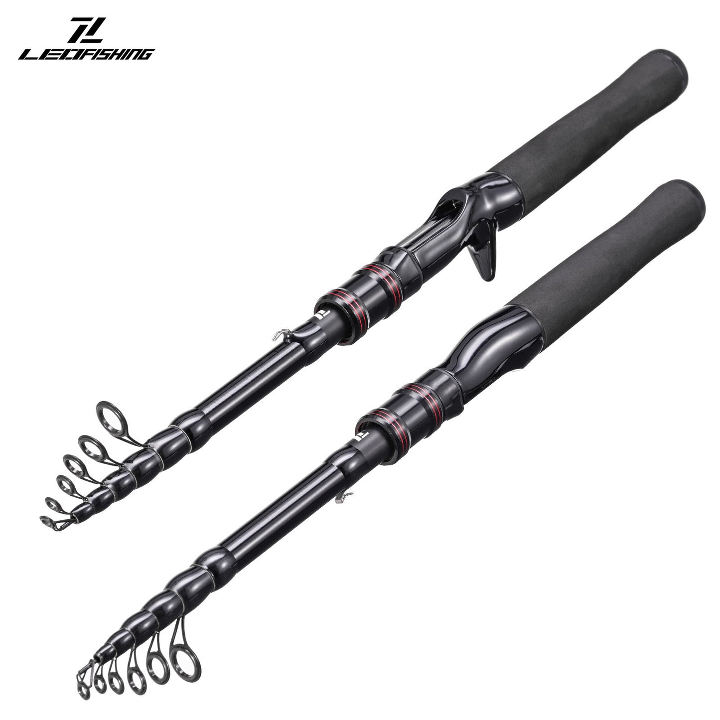 Casting Fishing Rod Carbon Fishing Rod Camping Fishing 4-6 Guides Compact Collapsed Size Fast Action Fishing Rod