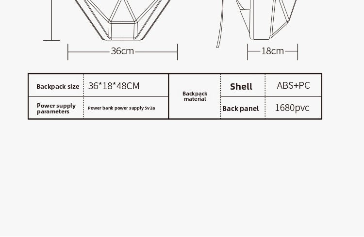 KLQDZMS Men's Backpack PC Laptop Shoulder Bag LED Light-emitting Cycling Schoolbag Expandable Waterproof Motorcycle Helmet Bag