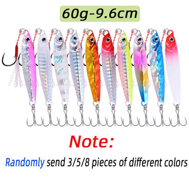 3/5/8 unidades de iscas de pesca de metal Jig Set 7g 10g 14g 21g 28g 40g Iscas de Jigging de arremesso em costa marítima Colher isca artificial de água salgada