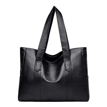 Female Big Soft Leather Satchel Bag Classic Solid Color Simple Casual Large Capacity Tote Single Shoulder Bag Purses and Handbag