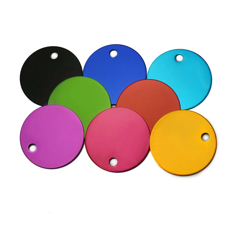 Wholesale 100Pcs Round Tags Dog Pet Id Tags Aluminum Anodizing NamePlate Engraved Dog Number ID Tag Card Charm Personalized