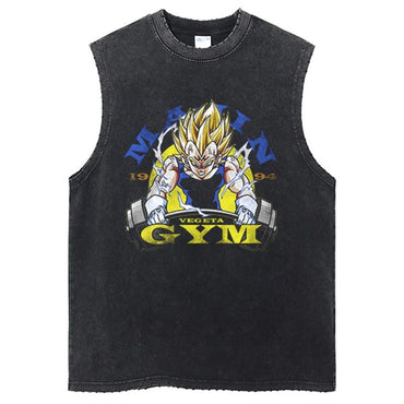 Streetwear Gym Sleeveless Tshirt Vintage Sports Tank Tops Sleeveless Dragon Ball Anime Graphic Harajuku Cotton Vest T-Shirts