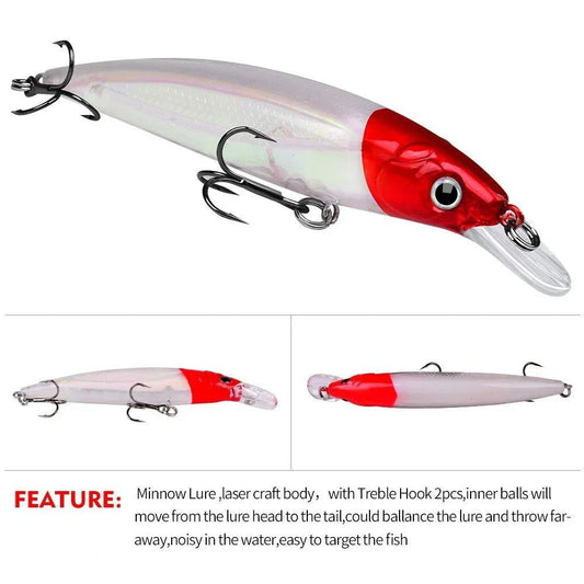 1pcs Bait Minnow 7g 14g 40g Luminous Bionic Fake Baits Plastic Hard Bait Fishing Bait Long Throw Floating Water Lure Swimbait