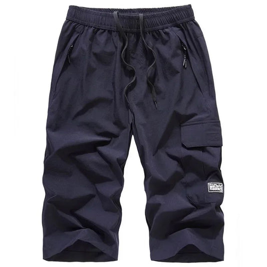 Men's Summer Quick Dry 3/4 Pants Lightweight Capri Shorts Hiking Fishing Travel Casual Cargo Shorts Pants Men Gym Shorts 7XL 8XL
