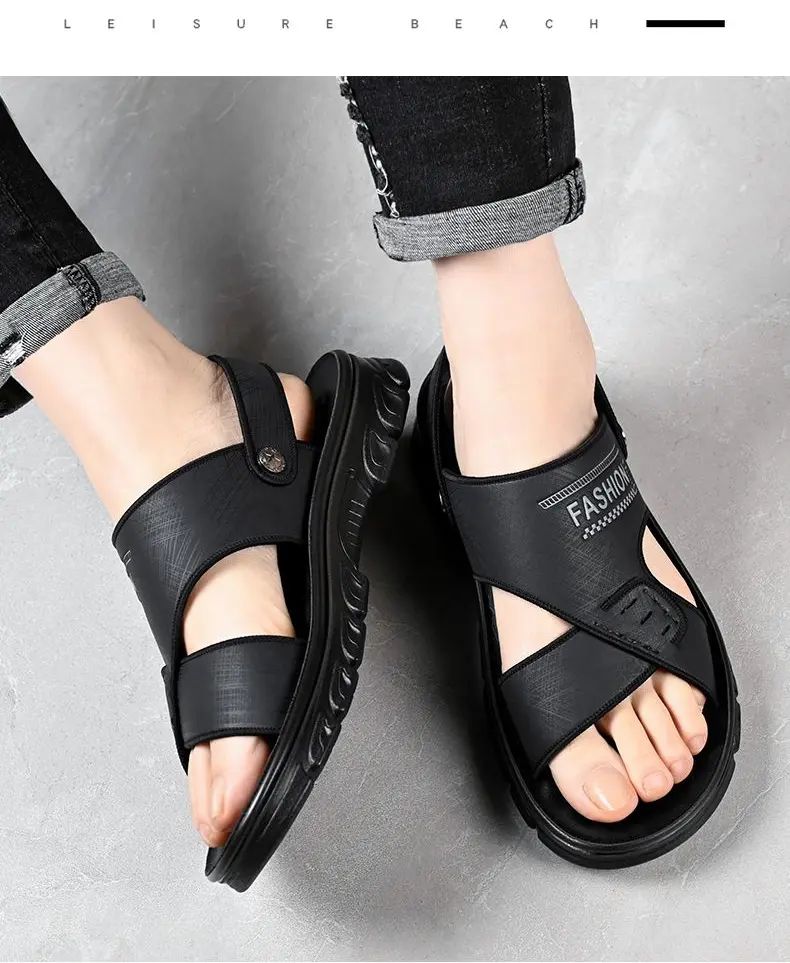 Hot Sale Men Sandals Casual Shoes Outdoor Walking Sandals for Men Beach Shoes Men Slippers Open Toe Flat Two Passes