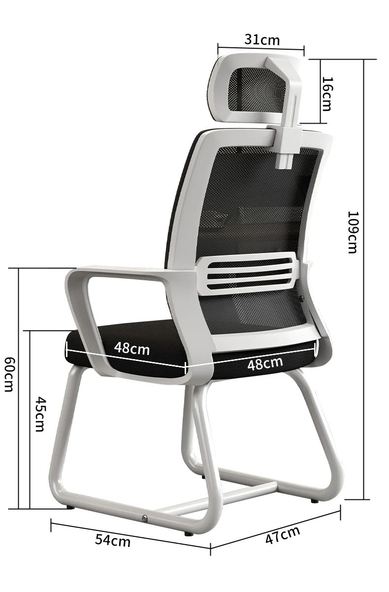 Ergonomic Office Chair Mesh Back Lumbar Support Adjustable Height Reclining Swivel Rolling Caster Home Office Study Meeting Room