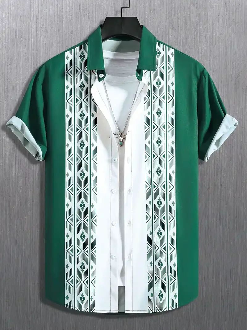 Summer Hawaiian Vintage Floral Print Men's Short Sleeved Women's Blouses Beach Shirts Lapel Casual Button Shirt Men Clothes