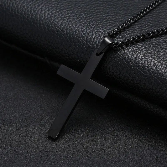 Vintage Gothic Pendant Cross Necklace Cool Street Style Punk Jewelry for Men Women Black Chain Accessories Decoration Wholesale