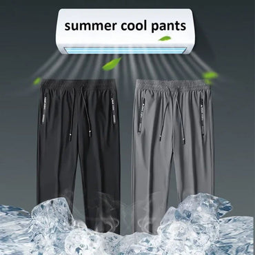 Summer Cool Pants Men 8XL Plus Szie Sweatpants Fashion Casual Stretch Pants Male Big Size 7XL 8XL Summer Trousers Black Grey