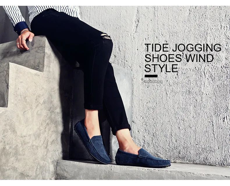 High Quality Leather Men Loafers Slip on Mens Casual Shoes Fashion Flats Male Driving Shoes Moccasins Ten Colors Size 38-47