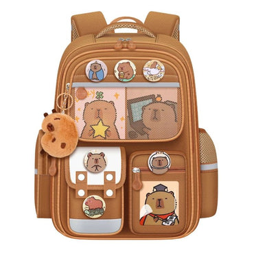 Capybara Children Backpack Waterproof Student Schoolbag Large Capacity Alleviate Burden School Bag Orthopedic Backpack Book Bag