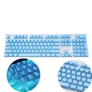 Novo conjunto de teclas de teclado mecânico de 104 unidades, substituição OEM retroiluminada, teclas roxas brancas de ABS para teclado Cherry MX de 61/87/104 teclas