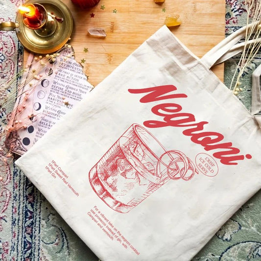1pc Vintage Negroni Tote Bag Shopping Bag Carrier Bag Vintage Casual Canvas Shoulder Bag Perfect For Outdoors Travel Gift