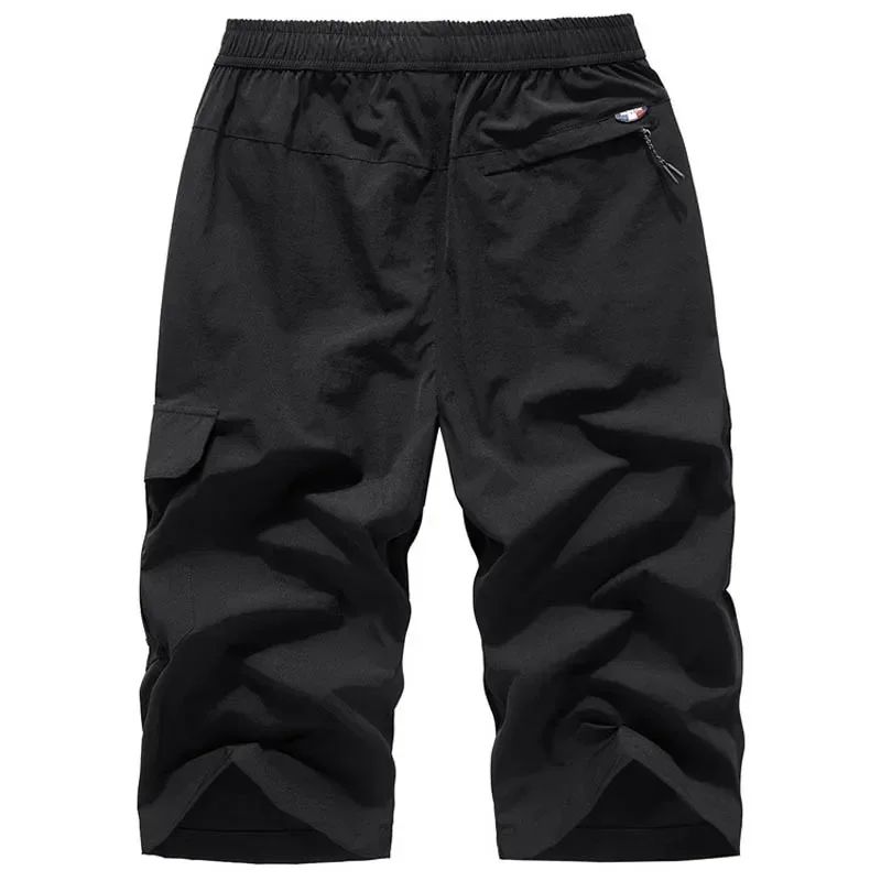 Men's Summer Quick Dry 3/4 Pants Lightweight Capri Shorts Hiking Fishing Travel Casual Cargo Shorts Pants Men Gym Shorts 7XL 8XL