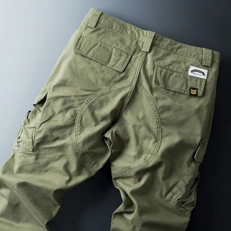 Male Trousers Stretch Loose Khaki Korean Men's Cargo Pants Big Size Aesthetic Harajuku High Quality With Stylish Long