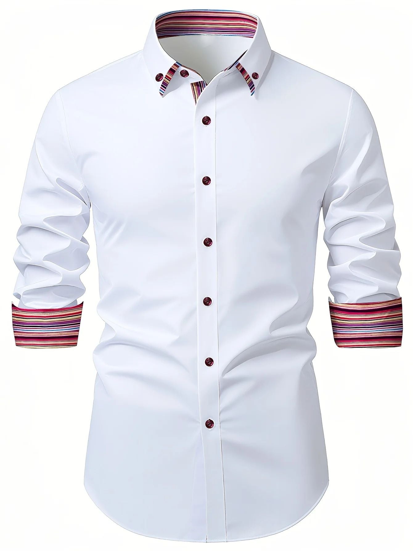 Men Tuxedo Shirt Brand New Men's Fashion Striped Long Sleeve Elastic Shirt Four Season Male Smart Casual Shirts