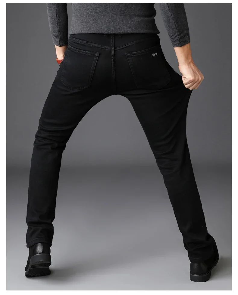 Men Classic Advanced Fashion Brand Jeans Jean Homme Man Soft Stretch Black Biker Masculino Denim Trousers Mens Pants Overalls