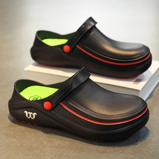 A Pair of Men's Casual Shoes, Waterproof and Oil-Proof, Low-Top Non-Slip Chef Shoes, Wear-Resistant and Non-Slip Men's Shoes
