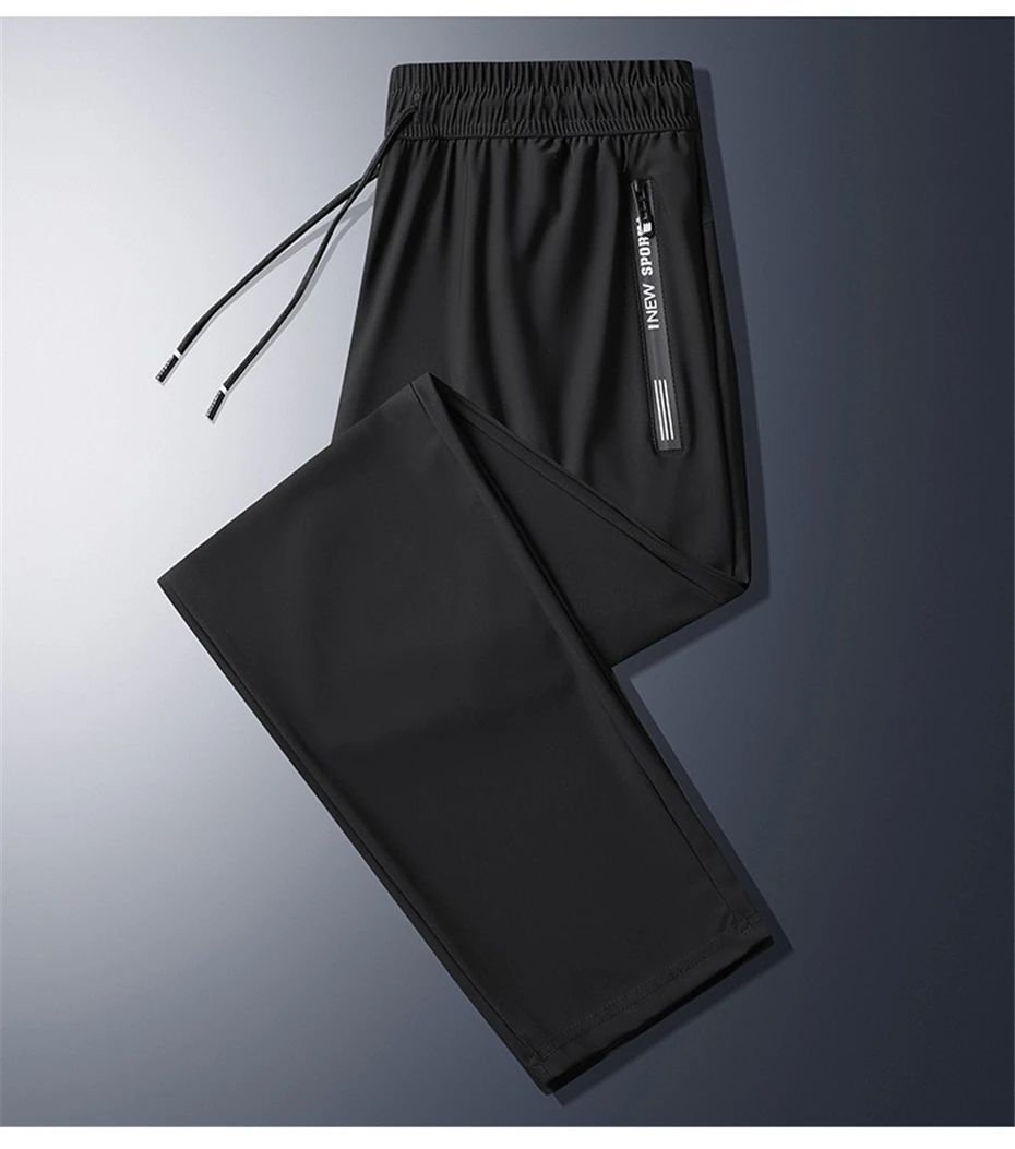 Summer Cool Pants Men 8XL Plus Szie Sweatpants Fashion Casual Stretch Pants Male Big Size 7XL 8XL Summer Trousers Black Grey