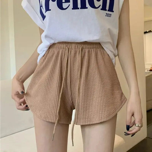2025 New Summer Sports Shorts Women's Korean High Waist Loose Large tudent Youth Home Sleepwear Running Yoga Shorts