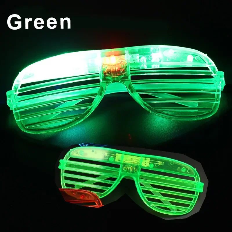 Light Up LED Shutter Glasses Party Sunglasses Glow in The Dark Neon Blinds for Rave Christmas Birthday Wedding Party Decoration