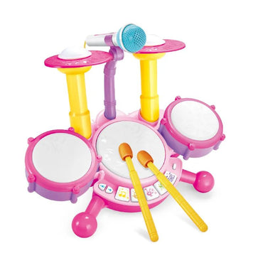 Hot Selling Creative Children Drums Set Electric Light Cool Music Drum Kit Percussion Instrument Baby Early Education Toys Gifts