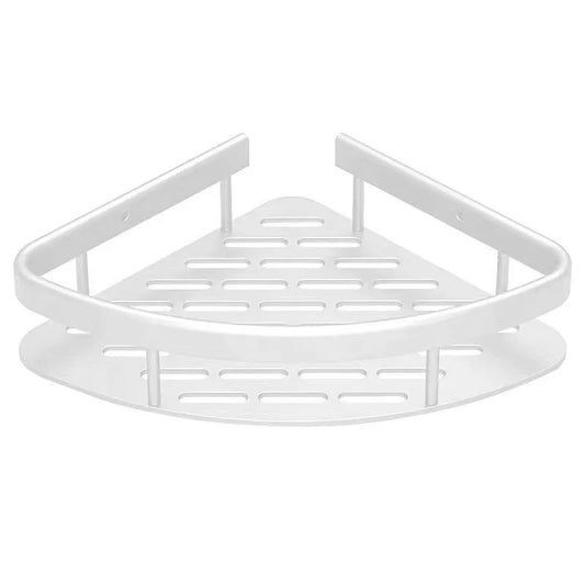 Non Perforated White Triangular Bathroom Shelves Storage Rack Toilet Corner Shower Storage Rack Bathroom Corner Rack Accessories