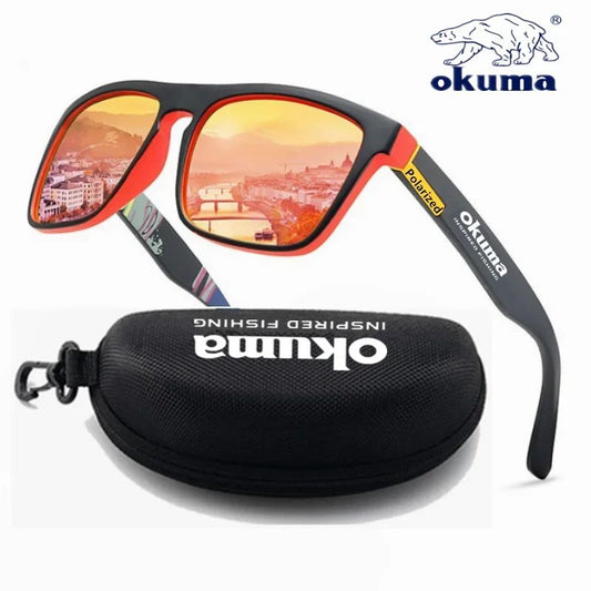 Óculos de sol polarizados Okuma UV400 para homens e mulheres, para caça ao ar livre, pesca, ciclismo, óculos de sol, caixa opcional
