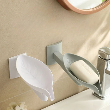 New Leaf Shape Soap Box Drain Soap Holder Box Bathroom Accessories Toilet Laundry Soap Box Bathroom Supplies Tray Gadgets